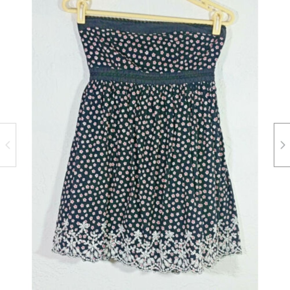 Twenty One Dress Small Floral Embriodered Multicolor Strapless Forever 21